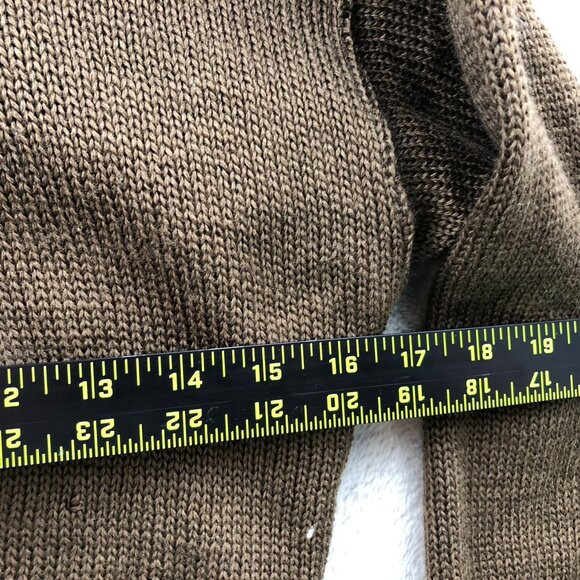 Sebo Knitwear Men's Commando Sweater Medium 100% Wool Brown Rib Knit Henley - Picture 7 of 14